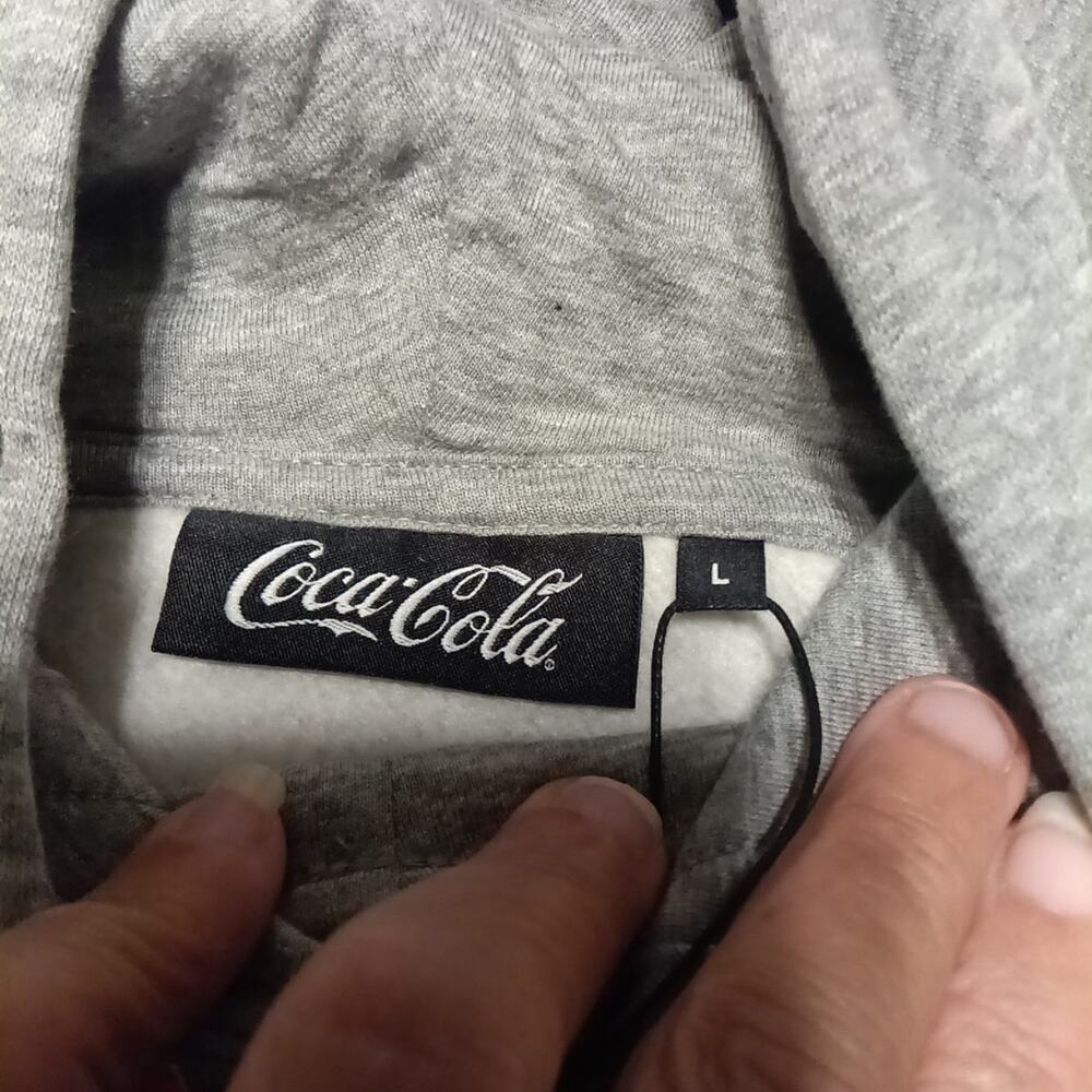 Coca Cola Hoodie NWT Women's Size Large Polar Bear Gray Pullover Sweatshirt New - Picture 2 of 9